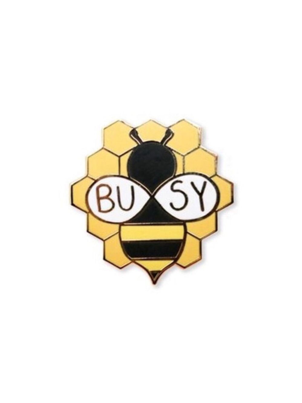 Busy Bee Gold Honey Comb Enamel Pin
